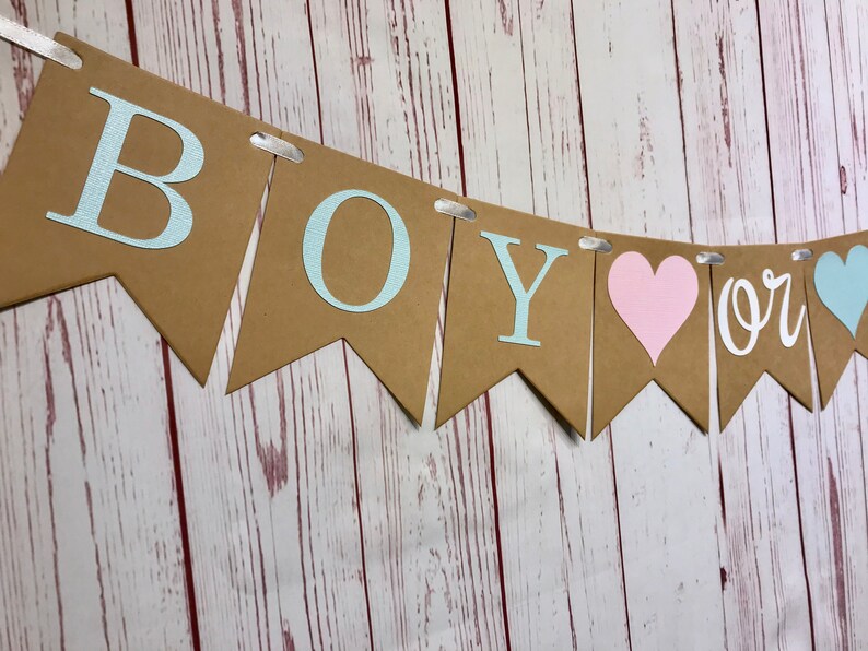 Boy or Girl Gender Reveal Banner, Boy or Girl Banner, Gender Reveal Party Decorations, Baby Shower Banner, Baby Announcement, Blue or Pink image 3