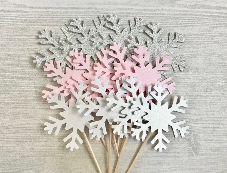 Winter 1st Birthday Party Package, Happy Birthday Party Package, Onederland Birthday, Pink Snowflake 1st Birthday, Winter Wonderland Party image 8