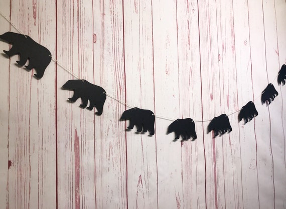 Bear Garland, Lumberjack Birthday, Grizzly Bear, Wild One Birthday, Boy Birthday Decor, Woodland Birthday, Rustic Birthday, Boy Baby Shower Il_570xn