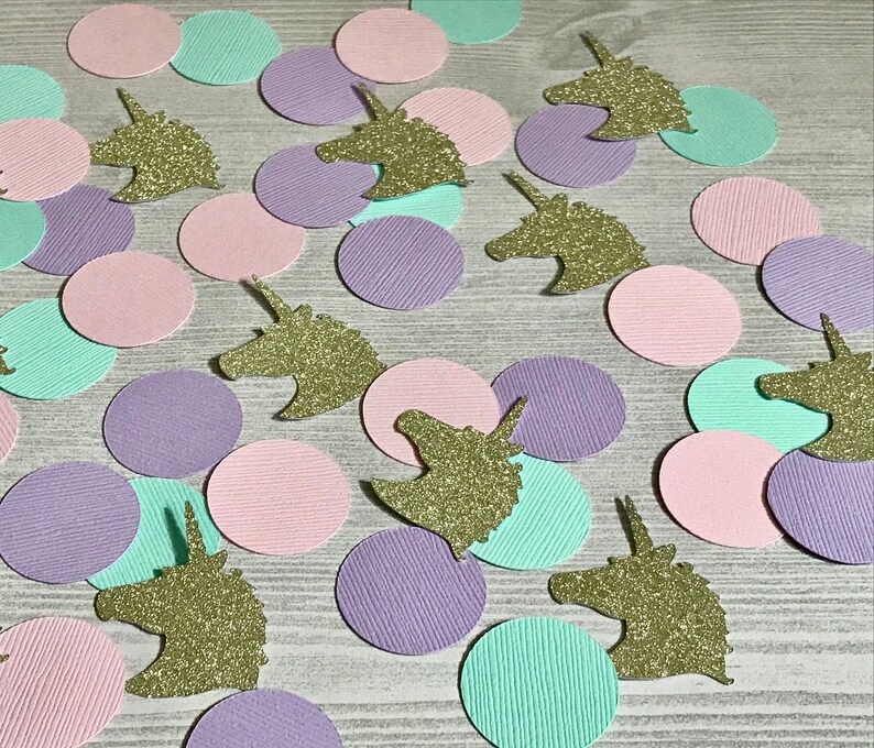 50 Unicorn Confetti Pastel Confetti Unicorn 1st Birthday Etsy