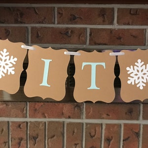 Let it Snow Banner For Fireplace, Rustic Christmas Garland, Let it Snow Snowflake Banner, Holiday Decor For Mantel, Farmhouse Christmas Sign image 3