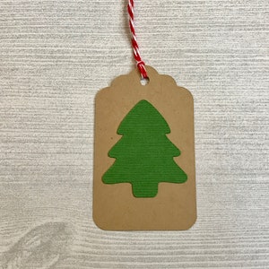 Handmade Christmas Gift Tags, Christmas Gift Wrapping, Kraft Christmas Tags With String, Christmas Decor, Holiday Gift Tag, Tree Gift Tag image 2