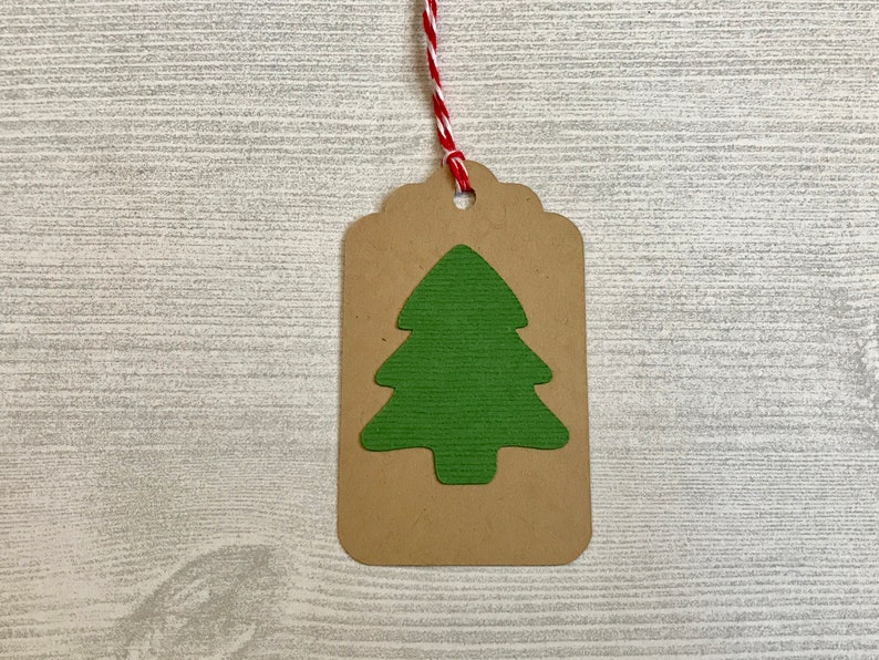 Handmade Christmas Gift Tags, Christmas Gift Wrapping, Kraft Christmas Tags With String, Christmas Decor, Holiday Gift Tag, Tree Gift Tag image 2