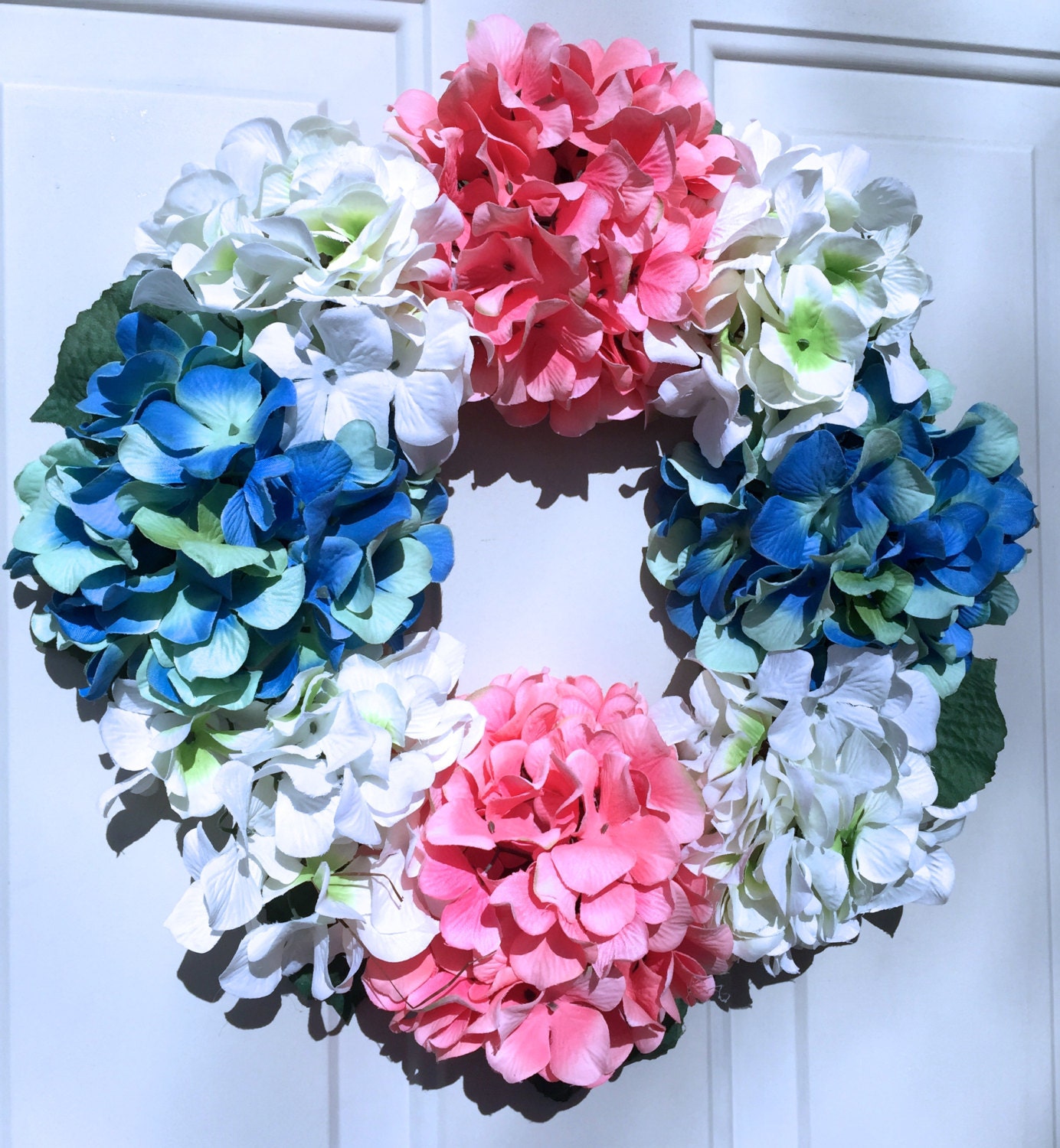 10. Serene Sanctuary Faux Hydrangea Wreath