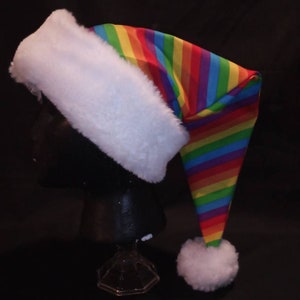 LGBT Support/Love Rainbow Christmas Santa Hat
