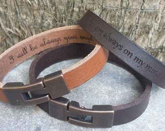 FREE SHIPPING-Bracelet For Men,Custom Men Jewelry,Personalize Leather Bracelet,Unisex Custom Bracelet,Leather Band Engraved,Custom Men Cuff