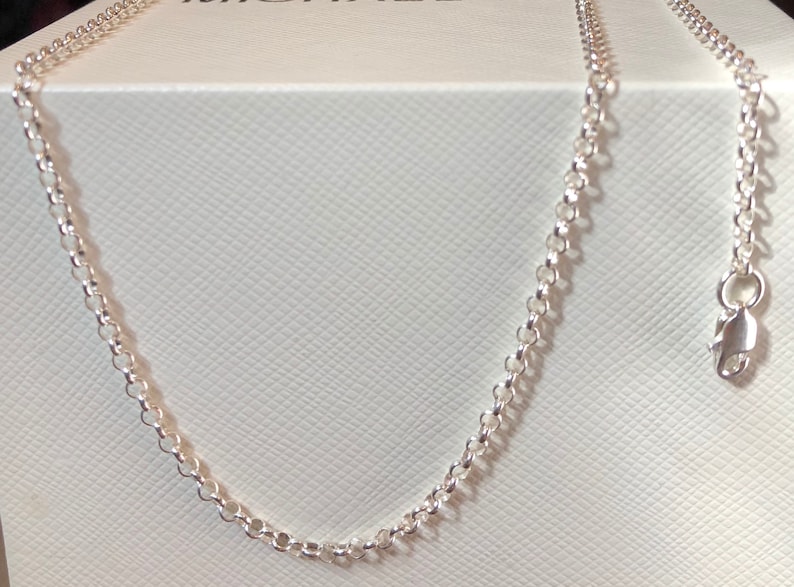 FREE SHIPPING-Sterlin Silver Neckalce,Rolo Style Chain Necklace For Men,Men/'s Sterling Silver Necklace,Men/'s Jewelry,Silver Necklace For Men