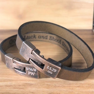 FREE SHIPPING-Hidden Message Bangle,Bracelet For Men,Custom Men Bracelet,Personalize Leather Men Bracelet,Engraved Leather Wristband For Dad