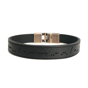 Morse Code Bracelet Personalized Leather Bracelet for Men,Secret Message Leather Unisex Bracelet for Boyfriend/Girlfriend Meaningful gifts
