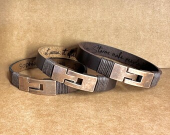 Men's Hidden Message Bracelet, Engraved Wristband, Men's Jewelry, Father's day
