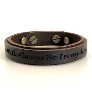 Personalized Double Strap Engraved Bracelet For Son, Husband, Dad Jewelry Custom Message Leather Men Bracelet Anniversary Gift for Boyfriend