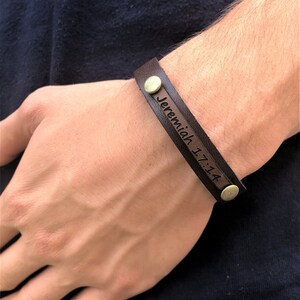 FREE SHIPPING-Leather Mens Bracelet,Fathers Day Gift,Mens Jewelry,Leather Personalized Bracelet,Dad Gift,Men&#39;s Jewelry,Gift for Boyfriend