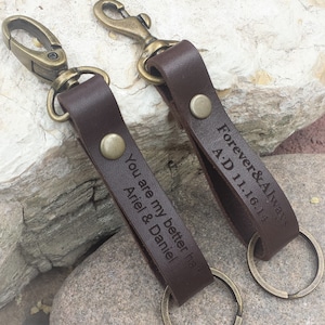 FREE SHIPPING-Leather Keychain, Personalized Keychain, Custom Key Holder, Engraved Leather Gift, Leather Key Ring, Leather Personalized Gift