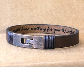 FREE SHIPPING-Bracelet For Men,Custom Men Jewelry,Personalized Leather Bracelet,Unisex Custom Bracelet,Leather Band Engraved,Father's Day