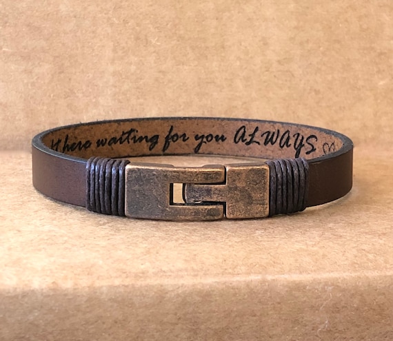 FREE SHIPPING-Bracelet For Men,Custom Men Jewelry,Personalized Leather Bracelet,Unisex Custom Bracelet,Leather Band Engraved,Father's Day