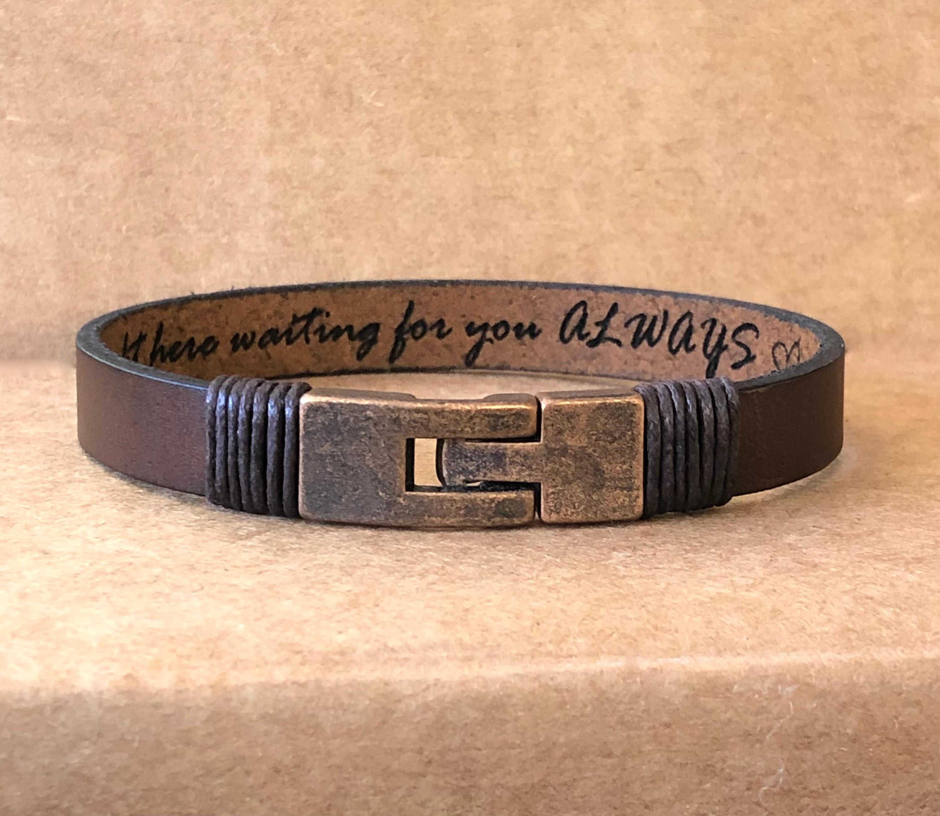 Custom Men's Coin Bracelet, Engraved Men's Disc Bracelet, Personalized Men's  Leather Bracelet, Husband Gift, Boyfriend Gift, Gift for Dad - Etsy