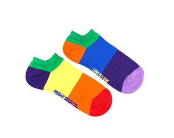 Gay Pride Lesbian Chaussettes LGBT Rainbow Stripe Long Court Haute Qualité Coton Chaussettes