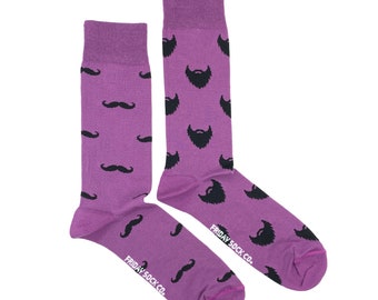 Mens Hipster Mustache Moustache Dress Crew Socks