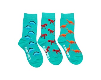 Kid's Socks | Dinosaurs | Friday Sock Co Mismatched Socks | Organic Cotton | Jurassic World | Kid's Dino Socks | Kid Dinosaur Gift | Jungle