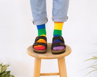 Love is Love Socks | Friday Sock Co. | Mismatched Socks | Pride Socks | Rainbow Socks | Pride Parade Socks | LGTBQ+