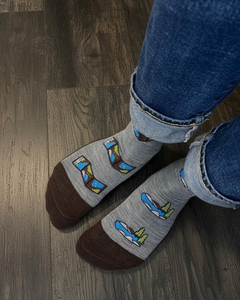 Map Socks Men's Merino Wool Map Socks | Adventure Hiking Camping Socks | Warm ...
