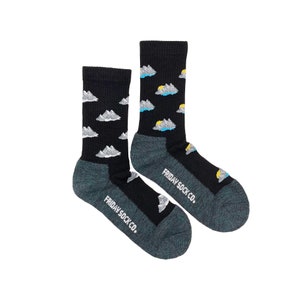 Women&#39;s Wool Socks | Mountain | Friday Sock Co Mismatched Socks | Hiking Socks | Merino Wool | Gifts for Her | Cozy Socks | Nature Lover