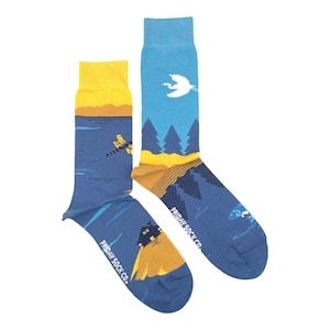 Men&#39;s Socks | Great Lakes Canadian Landscape Socks | Friday Sock Co. Mismatched Socks | Fishing | Bugs | Cottage | Nature Lover | Gift Ideas