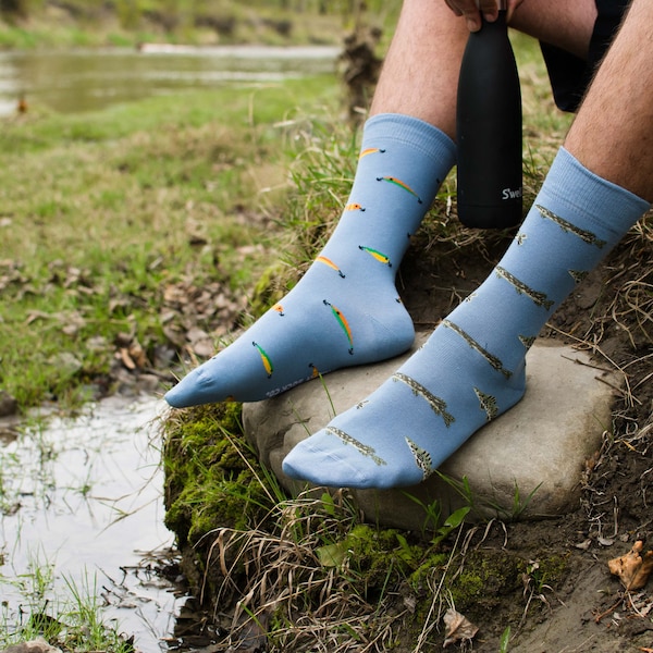 Men's Fish & Lures Socks | Friday Sock Co. | Mismatched Socks | Dad Socks | Fishing Socks | Fisherman Gift