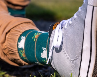Men's Cat & Plant Socks | Friday Sock Co. | Mismatched Socks | Cat Socks | Pet Socks | Cat Person Gift | Plant Socks