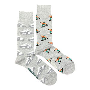 Men's Socks | Mountain & Snowboarder | Friday Sock Co. Mismatched Socks | Fun Socks | Cool Socks | Animal Socks | Gift Ideas | Ski Socks