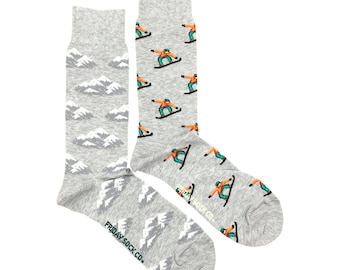 Men's Socks | Mountain & Snowboarder | Friday Sock Co. Mismatched Socks | Fun Socks | Cool Socks | Animal Socks | Gift Ideas | Ski Socks