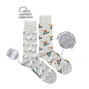 Men's ULTRA COMFORT Socks | Mountain & Snowboarder Socks | Friday Sock Co. Mismatched Socks | Gifts for Him | Snowboarding | Terry Cotton