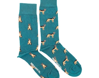Men’s Socks | German Shepherd | Friday Sock Co Mismatched Socks | Dog Socks | Dog Lover | Animals