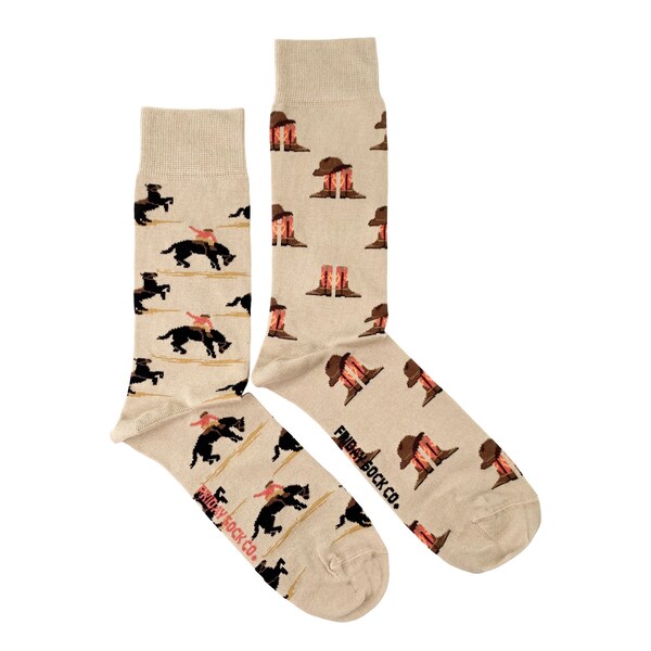 Men's Socks | Western V2 | Friday Sock Co Mismatched Socks | Cowboy Socks | Gifts for Him | Gifts for Dad | Cowboy Boots | Rodeo | Horse