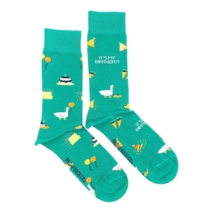 Men’s Socks | It&#39;s My Birthday | Friday Sock Co Mismatched Socks | Birthday Cake | Celebration Socks | Happy Birthday