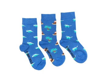Kid's Socks | Volcano & Dinosaur | Friday Sock Co Mismatched Socks | Organic Socks | Jurassic World | Small Dino Socks | Kid's Dinosaur