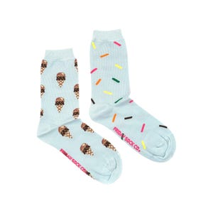 Women&#39;s Socks | Ice Cream & Sprinkles | Friday Sock Co Mismatched Socks | Funky Socks | Food Socks | Cute Socks | Fun Socks