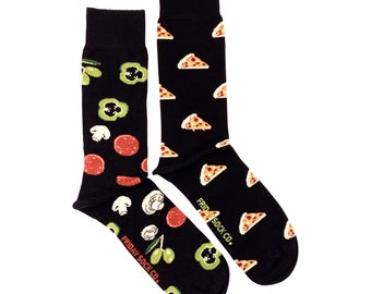 Men's Socks | Pizza | Toppings | Friday Sock Co. Mismatched Socks | Food Socks | Italian Socks | Pizza Socks | Fun Socks | Cheese Socks