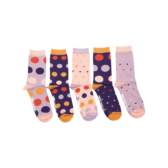 Women's Socks Purple & Orange Dot Laundry Box Friday | Etsy