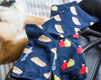 Men's Socks | Hotdogs & Condiments | Friday Sock Co Mismatched Socks | BBQ Socks | Ketchup Socks | Mustard Socks | Summer Socks | Food Socks