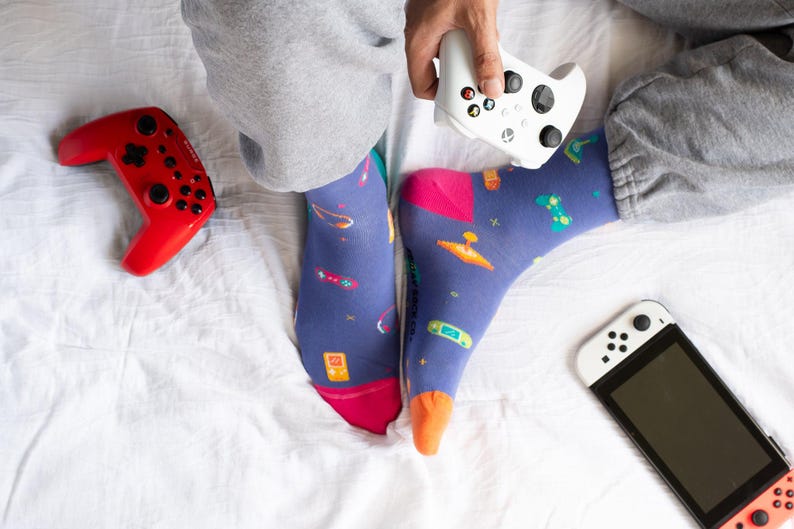 Men's Men's Video Game Socks | Friday Sock Co Mismatched Socks | Gift ...