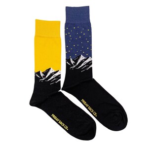 Mountains and Sunset Socks | Mountain Lover Gifts | Friday Sock Co ...