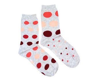 Women's Big Polka Dots Socks | Purposely Mismatched | Great Gift