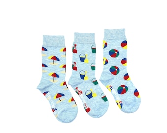 Kid's Socks | Beach | Friday Sock Co Mismatched Socks | Organic Cotton | Fun Socks | Crazy Socks | Cool Socks | Cute Socks | Vacation Socks