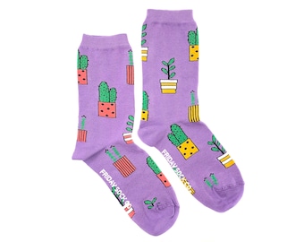 Women's Socks | Plants | Friday Sock Co Mismatched Socks | Cactus Socks | Succulents | Garden Socks | Plant Lover Gift | Planting Socks