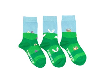 Kindersocken | Osterhase | Mismatched Socken | Geschenk für Kinder | Ostergeschenke | Ostern Kinderkleidung | Frühlingssocken | Kinder Oster Outfit