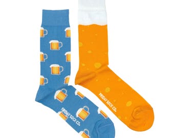 Men's Beer & Mug Socks | Purposely Mismatched | Great Gift
