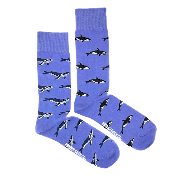 Men's Socks Humpback & Orca Mismatched Socks Ocean | Etsy