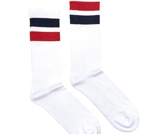 Herrsportstrumpor | Klassiska | Friday Sock Co Omaka-strumpor | Sportstrumpor med rund hals | Randiga strumpor | Tubstrumpor | Randig atletisk strumpa