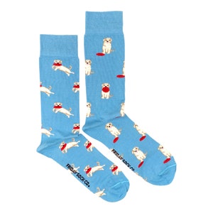Men's Socks | Dog & Frisbee | Friday Sock Co Mismatched Socks | Dog Dad | Gifts for Him | Gifts for Dad | Fun Socks | Socks for Work
